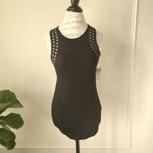 NWT RACHEL Rachel Roy women's tank top embellish metal rings sz. M